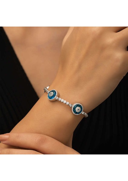 ​​gümüş Camgöz Üçlü Suyolu Nazar Bileklik modelleri