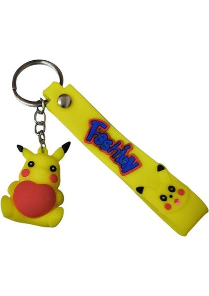 Renkli Silikon Anahtarlıklar-Sarı Pikachu 3