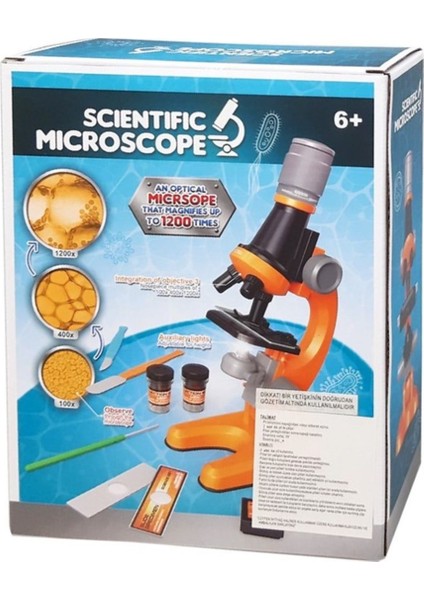 Asya Oyuncak Kt. Pilli Mikroskop 22036-1013/1012-TURUNCU