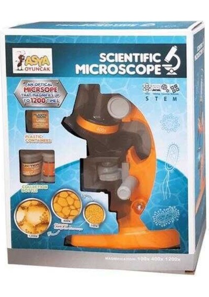 Asya Oyuncak Kt. Pilli Mikroskop 22036-1013/1012-TURUNCU fiyatları