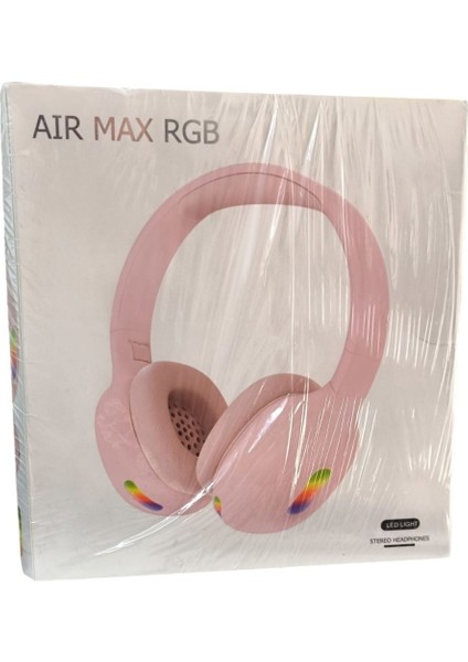 Air Max Rgb LED Işıklı Stereo Kulaklık-Pembe