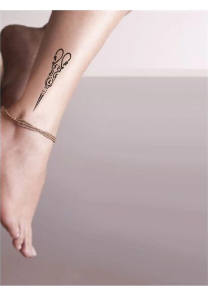 Süslü Makas 2 Tattoo Geçici Dövme Şablonları Kına Kalıpları fiyatları