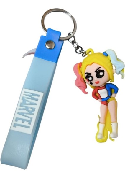 Renkli Silikon Anahtarlıklar-Mavi Harley Queen