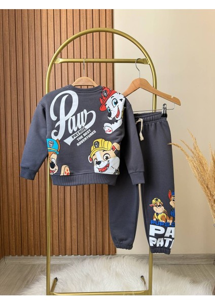 Erkek Çocuk Paw Patrol Baskılı 3 Iplik Kumaş Pamuklu Alt Üst Takım fiyatları