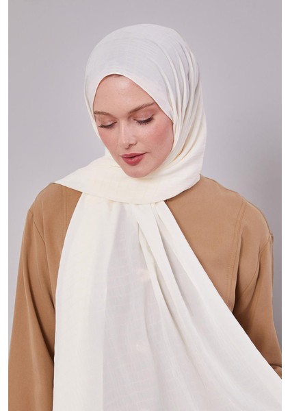 Krem Çizgili Cazz Şal