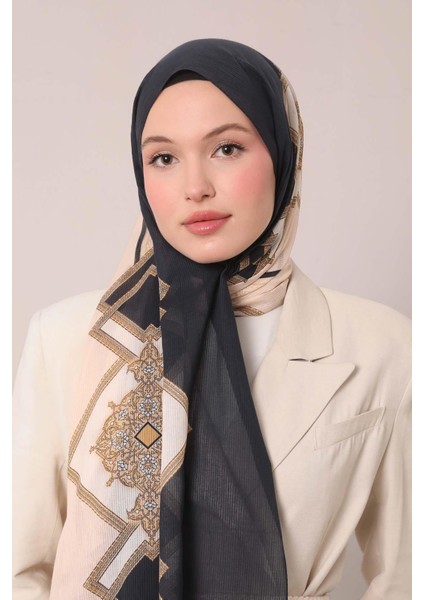 K.lacivert Varak Desen Pamuk Şal modelleri