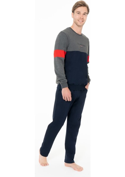 Erkek Bisiklet Yaka Uzun Kollu Pijama Takımı S26930 Cepli fiyatları