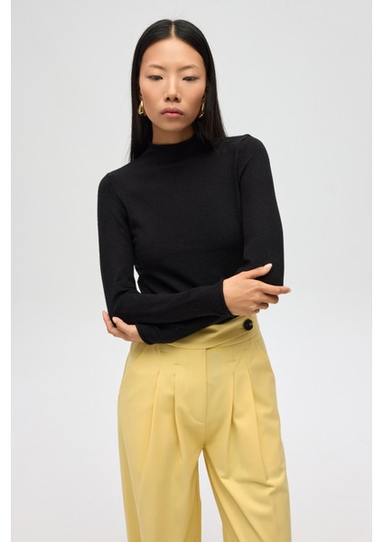 Serina Balıkçı Yaka Siyah Ince Triko modelleri