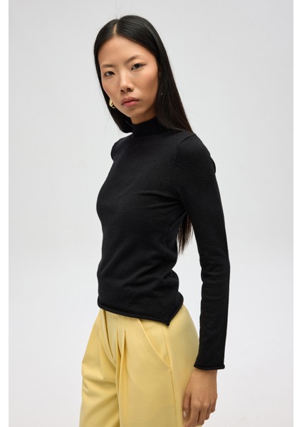 Serina Balıkçı Yaka Siyah Ince Triko fırsatları