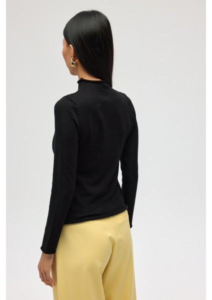 Serina Balıkçı Yaka Siyah Ince Triko indirimleri