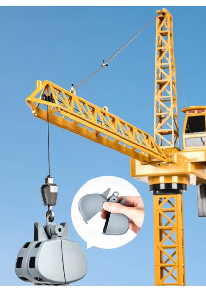 Oyuncak 128 cm Dev Boy Uzaktan Kumandalı Tam Otomatik Gövdesi ve Halatı Hareketli Şarjlı Kule Vinç fiyatları