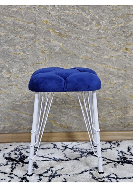Kare Beyaz Boyalı Telli Ayaklı Tabure - Oturak - Bar Taburesi - Ayaklı Tabure Mavi Renk 33 x 48 Boyut/ebat fiyatları