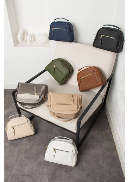 Orijinal Kadın Çapraz ve Elde Ayarlanabilir Askılı Deri Dokulu Üç Gözlü Büyük Omuz ve El Çantası fiyatları