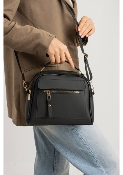 Orijinal Kadın Çapraz ve Elde Ayarlanabilir Askılı Deri Dokulu Üç Gözlü Büyük Omuz ve El Çantası modelleri