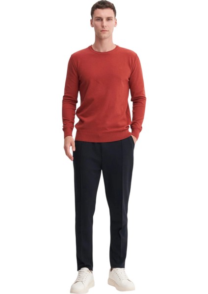 Slim Fit Soft Touch Basic Bisiklet Yaka KAZAK-33155