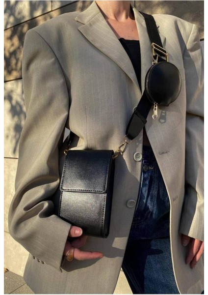 Milano West Cüzdan Telefonluk Detaylı Üç Bölmeli Kadın Omuz Çantası Vizon