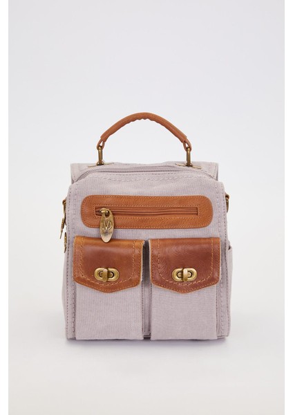 Gri Çift Gözlü Fermuarlı Omuz Çantası fiyatları