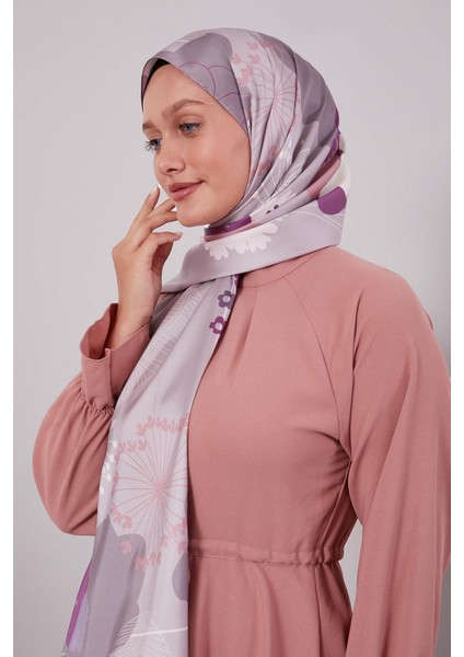 Mor Çiçek Desen Twill Şal fiyatları