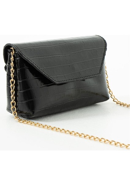 Parlak Timsah Deri Baskılı Özel Tasarım Çapraz Zincir Askılı Çanta modelleri