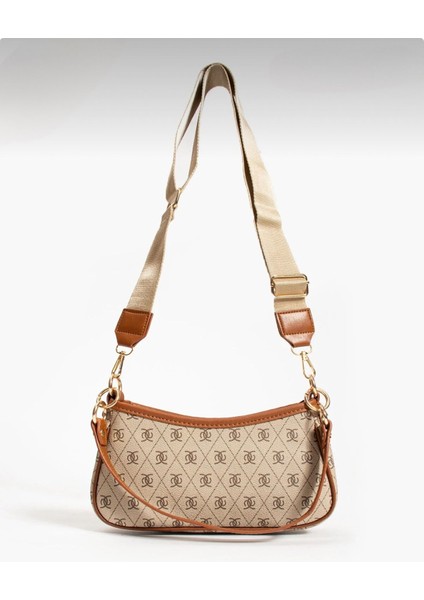 Kadın Baskılı Omuz Çantası Garnili