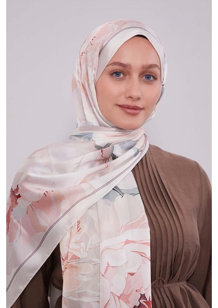 Krem Lotus Desen Hint Ipeği Şal fiyatları