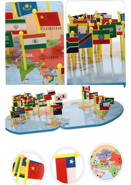 Çift Taraflı Ahşap Dünya Haritası Platformu – Bayraklı Eğitici Çocuk Coğrafya Oyun Seti fiyatları