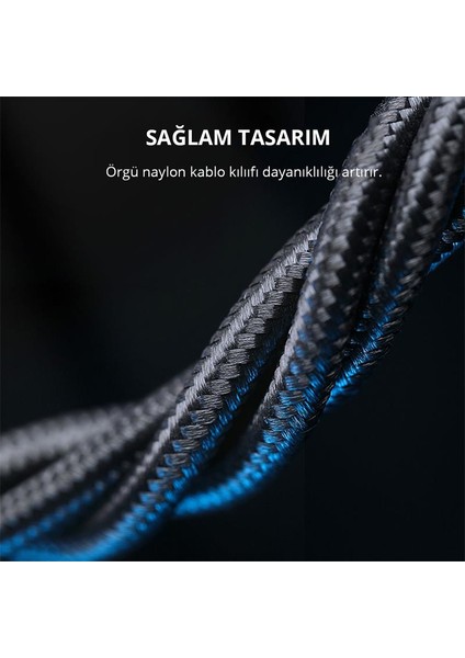 Cb-Ncl1-Bk Naylon Örgülü 3A 480MBPS Type-C Lıghtnıng Kablosu 1.8mt fiyatları