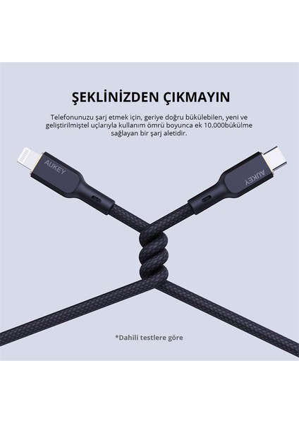 Cb-Ncl1-Bk Naylon Örgülü 3A 480MBPS Type-C Lıghtnıng Kablosu 1.8mt modelleri