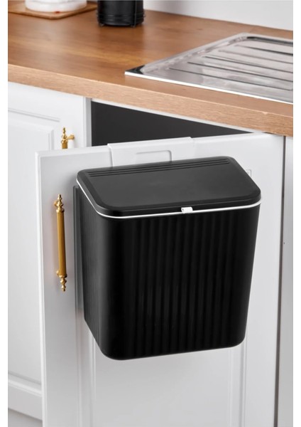 Fonksiyonel 2 Yönlü Açılır Kapaklı Kullanışlı Mutfak Tezgah Üstü Veya Dolap Askılı Çöp Kovası 15 Lt indirimleri