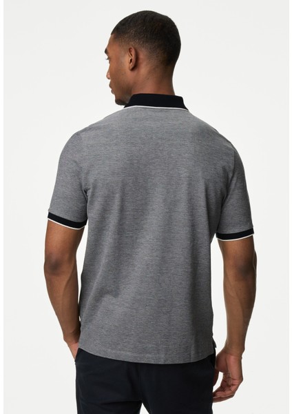 Saf Pamuklu Kısa Kollu Polo Yaka T-Shirt