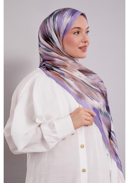Lila Alacalı Desen Twill Şal fiyatları