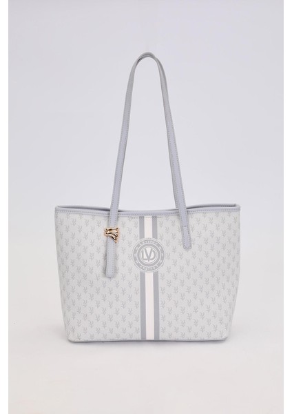 Gri Gold Akseusar Detaylı Omuz Çantası