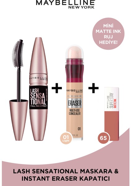 Hızlı Güzellik & Kalıcı Etki Seti & Super Stay 65 Ruj Mini Hediyeli