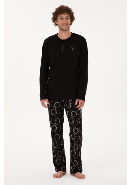 Erkek Bisiklet Yaka Uzun Kollu Pijama Takımı S26930 Cepli fırsatları