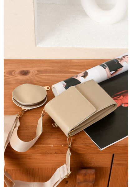 Lüks Çapraz Askılı Kolon Kemer Detaylı Mini Cüzdan Tasarımlı Çanta