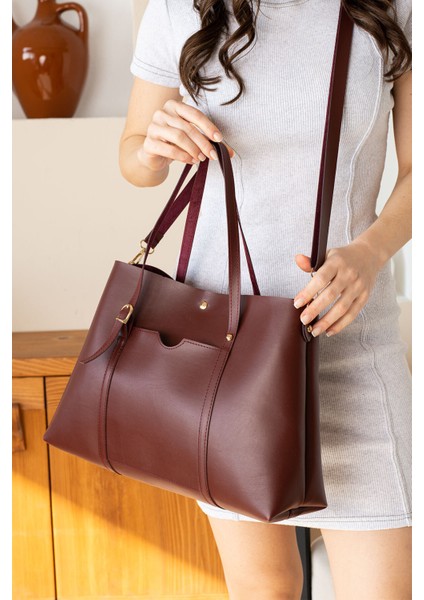 Kadın Çapraz Askılı Kaliteli Deri Büyük Çanta