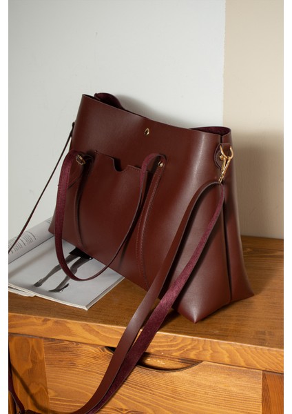 Kadın Çapraz Askılı Kaliteli Deri Büyük Çanta