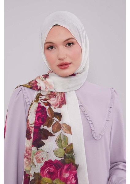 Mint Yeşili Çiçek Dalı Desen Pamuk Şal fiyatları