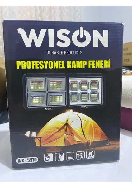 150W Güneş Enerjili Solar Kamp Feneri Projektör WS-5570