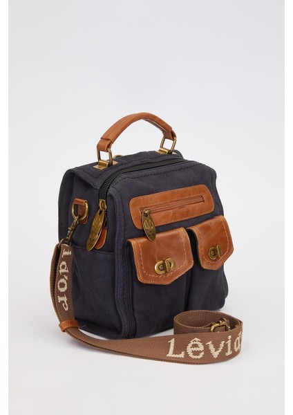 Siyah Çift Gözlü Fermuarlı Omuz Çantası