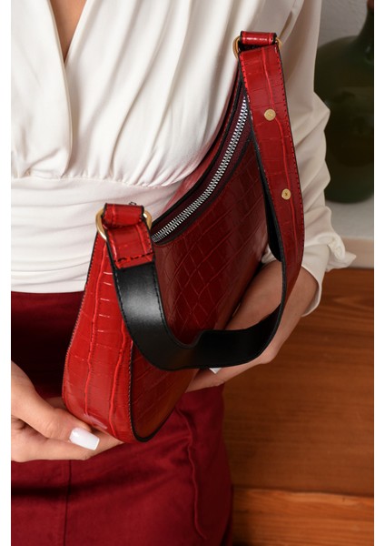 Kadın Baget Çanta Croco Deri Kaliteli Işçilik Kaliteli Deri modelleri