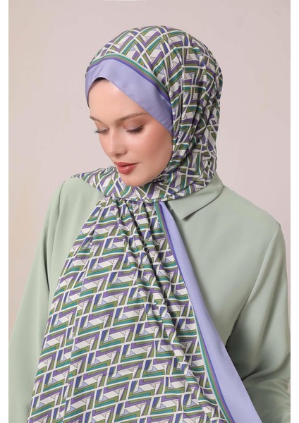Lila Zigzag Desen Club Şal