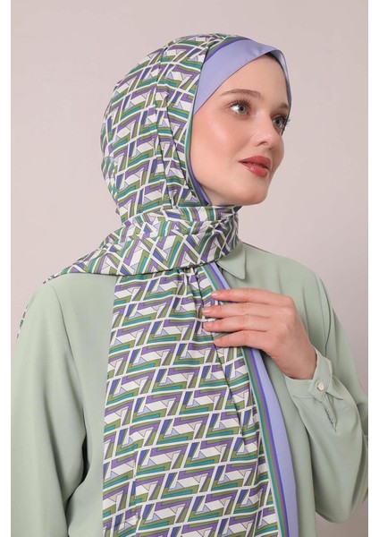 Lila Zigzag Desen Club Şal modelleri