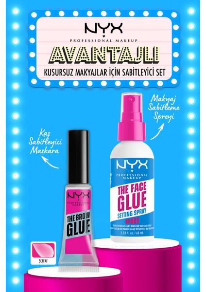 The Brow Glue Instant Brow Styler Kaş Sabitleyici Maskara - Taupe & Face Glue Setting Spray Makyaj Sabitleme Spreyi