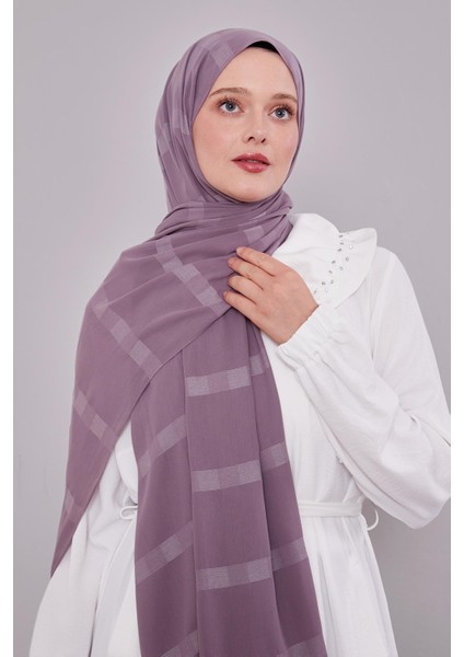 Mor Kendinden Çizgili Dream Şal modelleri