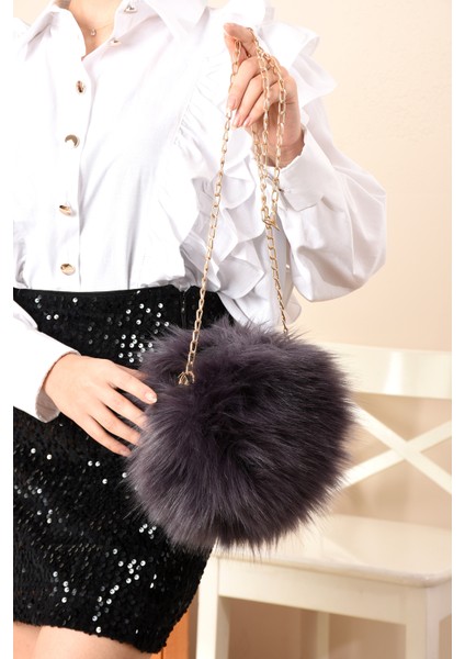 Yumuşak Dokunuş: Şık Tüylü Çanta Çapraz Askılı Zincirli Çanta fiyatları