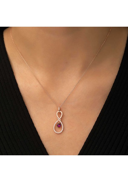 Gümüş Rose Sonsuz Kalp Kolye modelleri