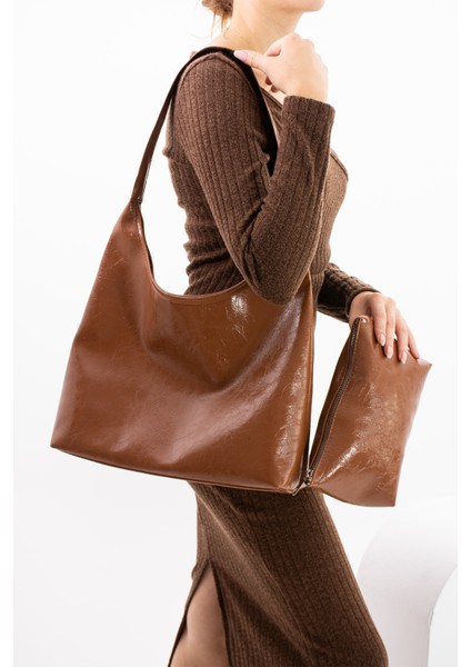 Kadın Omuz Çantası Makyaj Çantalı Kaliteli Deri