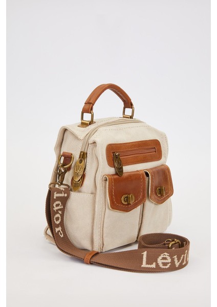 Haki Çift Gözlü Fermuarlı Omuz Çantası