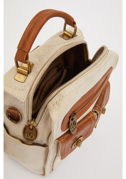 Haki Çift Gözlü Fermuarlı Omuz Çantası modelleri